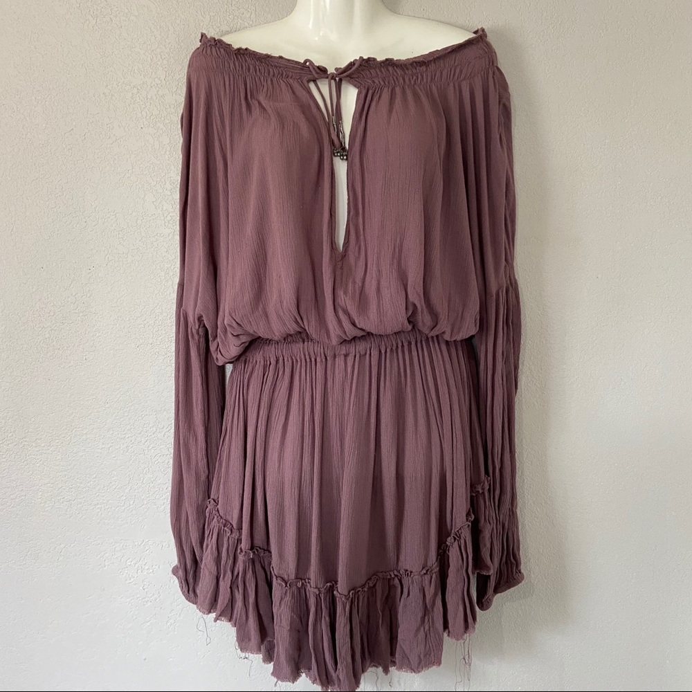 FREE PEOPLE | Purple long sleeve dress
